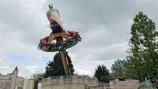 Unique weird bird ride El Volador at Bellwaerde Full off ride footage Topple Tower [upl. by Raimund]