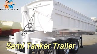 Steel Dump Semi Tanker Trailer Truck Side Wall Diesel Drop 60T Load Capacity [upl. by Taft724]