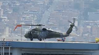 Landing Sikorsky S70i Black Hawk EJC2103 Helipuerto hospital Pablo Tobon Uribe Maquinas Voladoras [upl. by Eelyam]