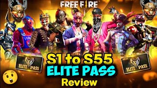 All Elite Pass Bundle Review In Free Fire  Season 1 To Season 55 Elite Pass Bundle Review Free Fire [upl. by Ssac556]