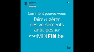 Effectuez et gérez vos versements anticipés sur MyMinfin [upl. by Relyuc]