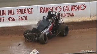 Scary Wreck for Justin Whittall at Port Royal  410 Sprints [upl. by Kaufmann]