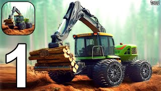 Mega Harvester  Gameplay Walkthrough Part 1 Cut Trees amp Carry Logs With Harvester iOS Android [upl. by Nylqcaj]