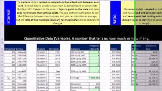 Excel 2010 Statistics 13 Scales Of Measurement Nominal Ordinal Interval Ratio [upl. by Panta226]