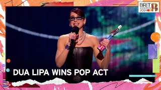 Dua Lipa Wins Pop Act  The BRIT Awards 2024 [upl. by Evie]