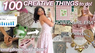 100 THINGS TO DO when youre bored🎨🎀 HOBBY GIRL ERA ✨aesthetic diy craft amp hobby ideas [upl. by Elrahc]