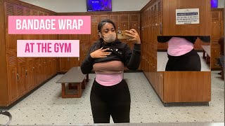 Testing the Bandage Wrap Waist Trainer at the Gym [upl. by Snider101]