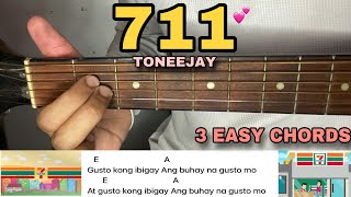 711  TONEEJAY EASY GUITAR TUTORIAL [upl. by Meirrak211]