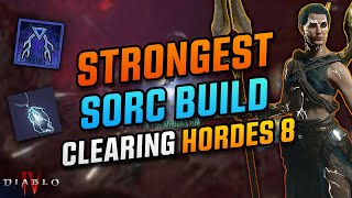 Hordes 8 DOWN  BEST SORC BUILD Shockuna Lightning Spear  S5 Diablo 4 [upl. by Stepha451]