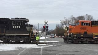 NS Work Train Pulls 15T with Broken Compressor from Main Line [upl. by Leamhsi838]