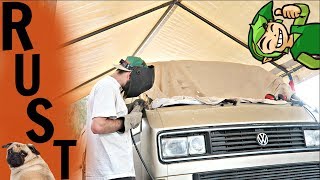 VW Vanagon Windshield Rust Repair [upl. by Aremihc616]