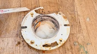 How to Repair a Broken Toilet Flange on a Concrete Slab [upl. by Nedia]