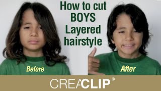 How to cut BOYS Layered hairstyle Childrens cuts [upl. by Starbuck]