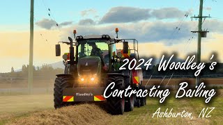 2024 Woodleys Contracting Bailing at Ashburton NZ [upl. by Bergman]