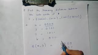 6th Unit  Question on Hamming Distance 6 [upl. by Yadseut]