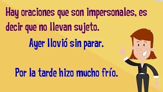 ¿Cómo diferenciar las oraciones personales de las oraciones impersonales [upl. by Gavini]