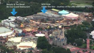 Fantasyland aerial construction update  Summer 2011 at the Magic Kingdom [upl. by Atsuj]