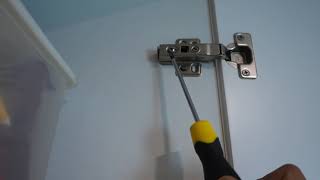 how to adjust cabinet door hinges DIY [upl. by Bertle]