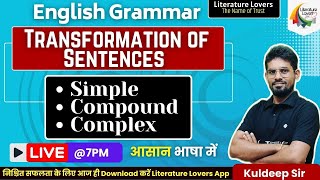 TGT PGT English  Transformation of sentences [upl. by Ainedrag]