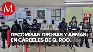 Decomisan drogas celulares y armas blancas tras operativos en cárceles de Quintana Roo [upl. by Erodoeht]