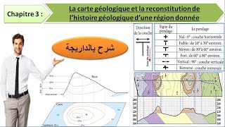 la carte géologique et la reconstitution de lhistoire géologique dune région donné شرح بالداريجة [upl. by Notgnirrab]