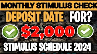 2000 MONTHLY STIMULUS CHECK DEPOSIT DATE FOR ALL SENIORS ON SSI SSDI STIMULUS CHECK SCHEDULE 2024 [upl. by Georgeta736]