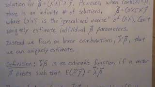 Estimability part 14 Necessary and Sufficient Conditions [upl. by Fredel409]