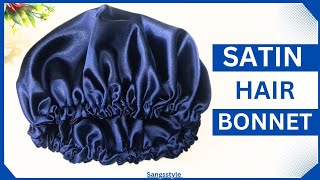 How to make Satin silk bonnetDiy Satin bonnetHow to make bonnet cap at home [upl. by Latimore]