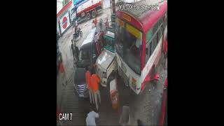 CCTV Video UP roadways bus crashes into Petrol Pump [upl. by Nivra]