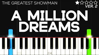 The Greatest Showman  A Million Dreams  EASY Piano Tutorial [upl. by Glarum216]