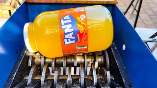 Breaking Fanta Bottles with Shredding Machine  ASMR [upl. by Ellertnom794]