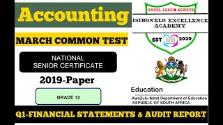 GRADE 12 2019 March Common TestQuestion 1Statement of Comprehensive Income Statement [upl. by Trevlac]