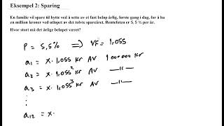 Eksempel 2 – sparing praktisk bruk av geometrisk rekke [upl. by Colas]