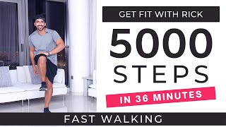 FAST Walking Workout  5000 Steps in 36 minutes  Steps at home  Walk to the Beat [upl. by Ecirehs]