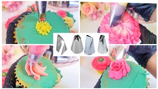 6 Different Cake Nozzles ideas  Flower Cake Decorating Tips and Tricks 🍰 [upl. by Ruperta]