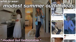 MODEST SUMMER OUTFIT INSPO must have fashion items shopping  modest workout sets and swimwear [upl. by Azenav]