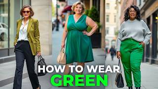 How to Wear GREEN Fashion Tips for Women Over 50 60 [upl. by Atinus]