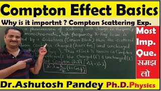 Compton Effect Basics  Compton Shift  AH Compton Scattering Experiment Compton [upl. by Keating310]