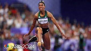 Thea LaFond takes gold in womens triple jump USAs Jasmine Moore wins bronze  Paris Olympics [upl. by Wendell911]