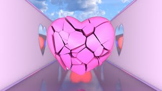 Breaking Hearts Exploding Pink Beautiful Love Tunnel Hallway Corridor 4K VJ Loop Motion Background [upl. by Fran]