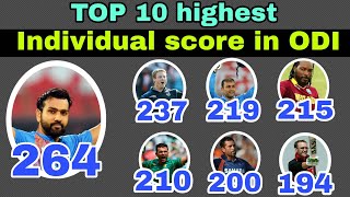 Top 10 highest individual score in ODI cricket  Top 10 highest score in ODI by players [upl. by Paulo548]