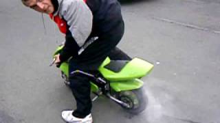 palenie gumy na mini ścigaczu mini bike [upl. by Llednik890]