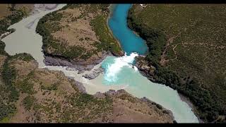 Confluence of the Rio Baker and the Rio Nef  Carretera Austral Patagonia Chile drone video [upl. by Williamson]