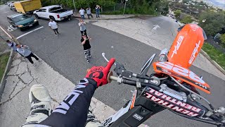 Dirt Bike vs Los Angeles Steepest Street [upl. by Maurita]