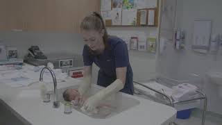 Westmead Hospital Woman and Newborns baby bathing demonstration [upl. by Notlek158]