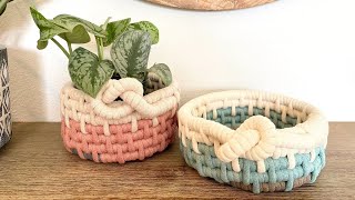 How to make a Coiled Basket Using Jumbo Braided Macrame Cord [upl. by Ennaul]