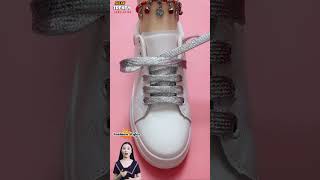 Fashion crisscross lacing yours sneakers Tie tips easy shoelacing style tips shorts [upl. by Sullivan]