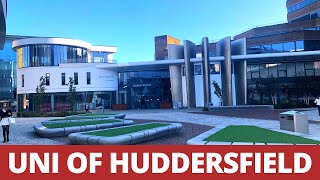 University of Huddersfield Campus Tour Business School Exhibition Centre Library Amazon Pickup [upl. by Harpp181]