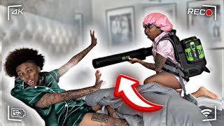 EXTREME LEAF BLOWER While My ANGRY GIRLFRIEND Is SLEEPING 💤  HILARIOUS [upl. by Gnehp]