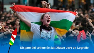 Disparo del cohete de San Mateo 2019 en Logroño [upl. by Cassidy388]